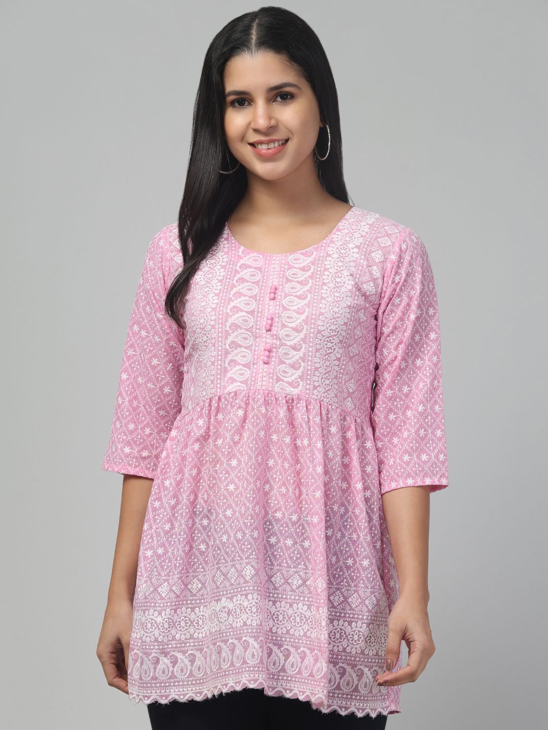 

Trend Level Women Embroidered Kurta, Pink