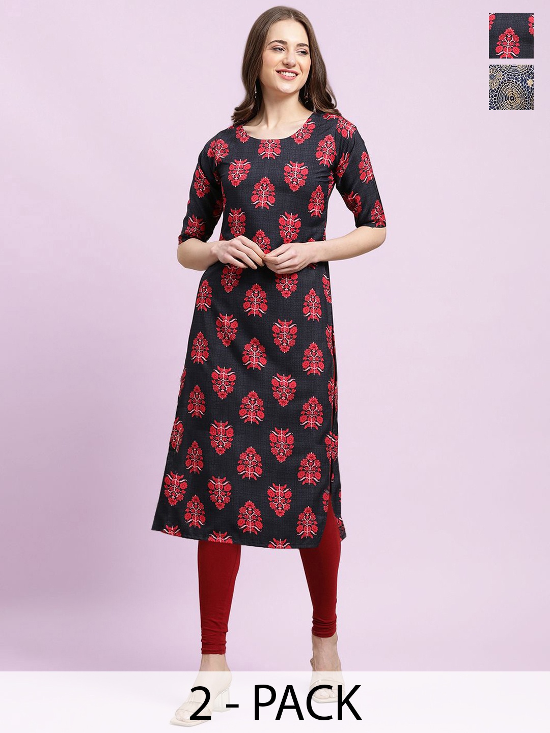 

Moda Rapido Women Ethnic Motifs Printed Floral Crepe Kurta, Multi