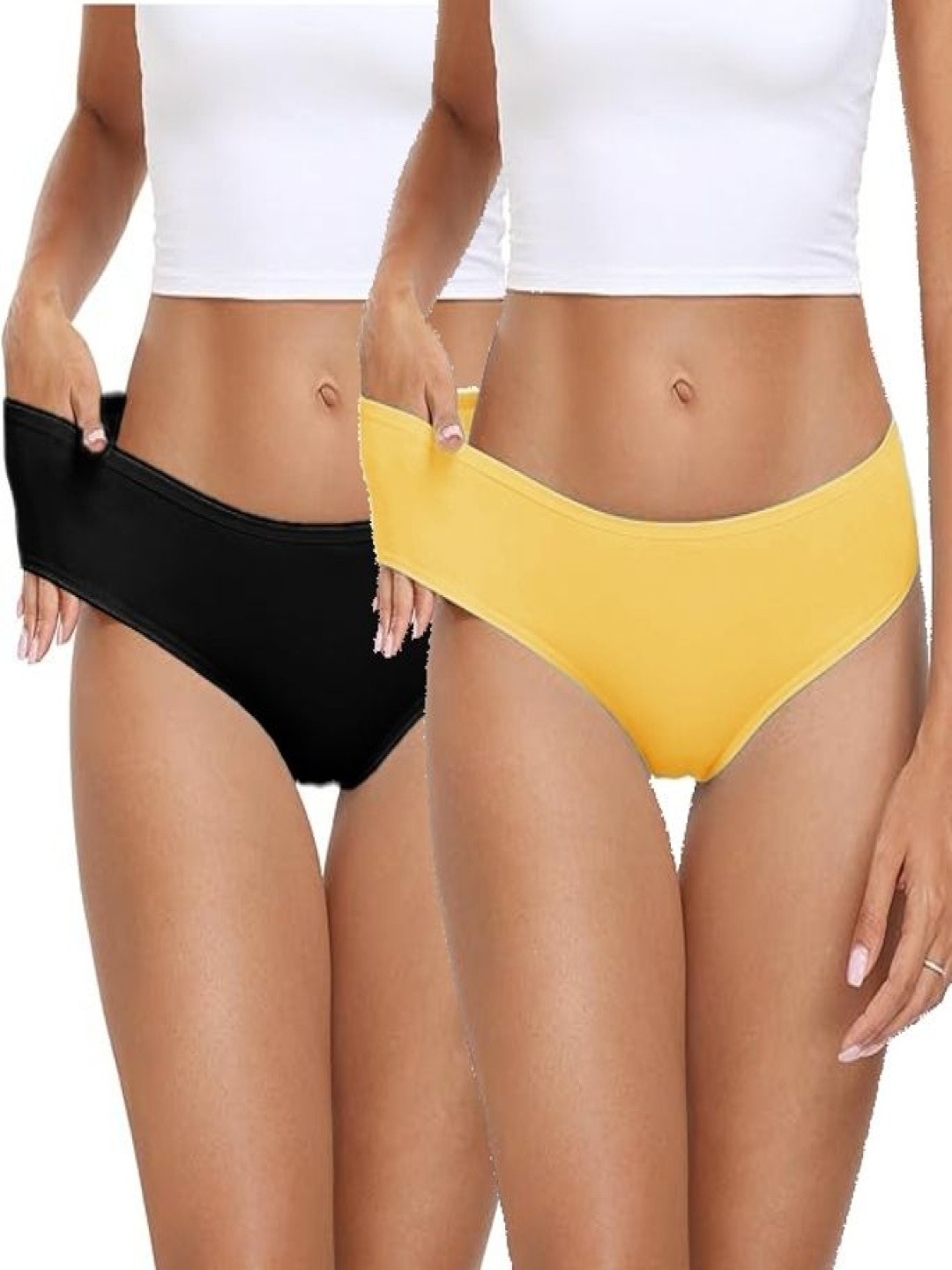 

Diving Deep Pack Of 2 Mid-Rise Hipster Briefs DD28 Y, B New Pant_ies_2 PC_XXL, Black