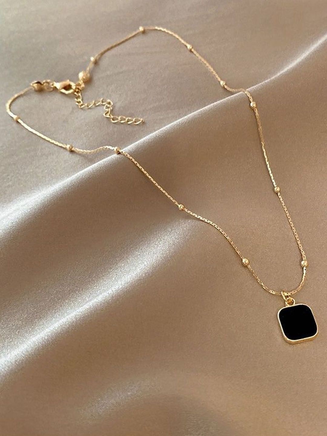 

StyleCast Gold-Toned Square Pendant with Chain