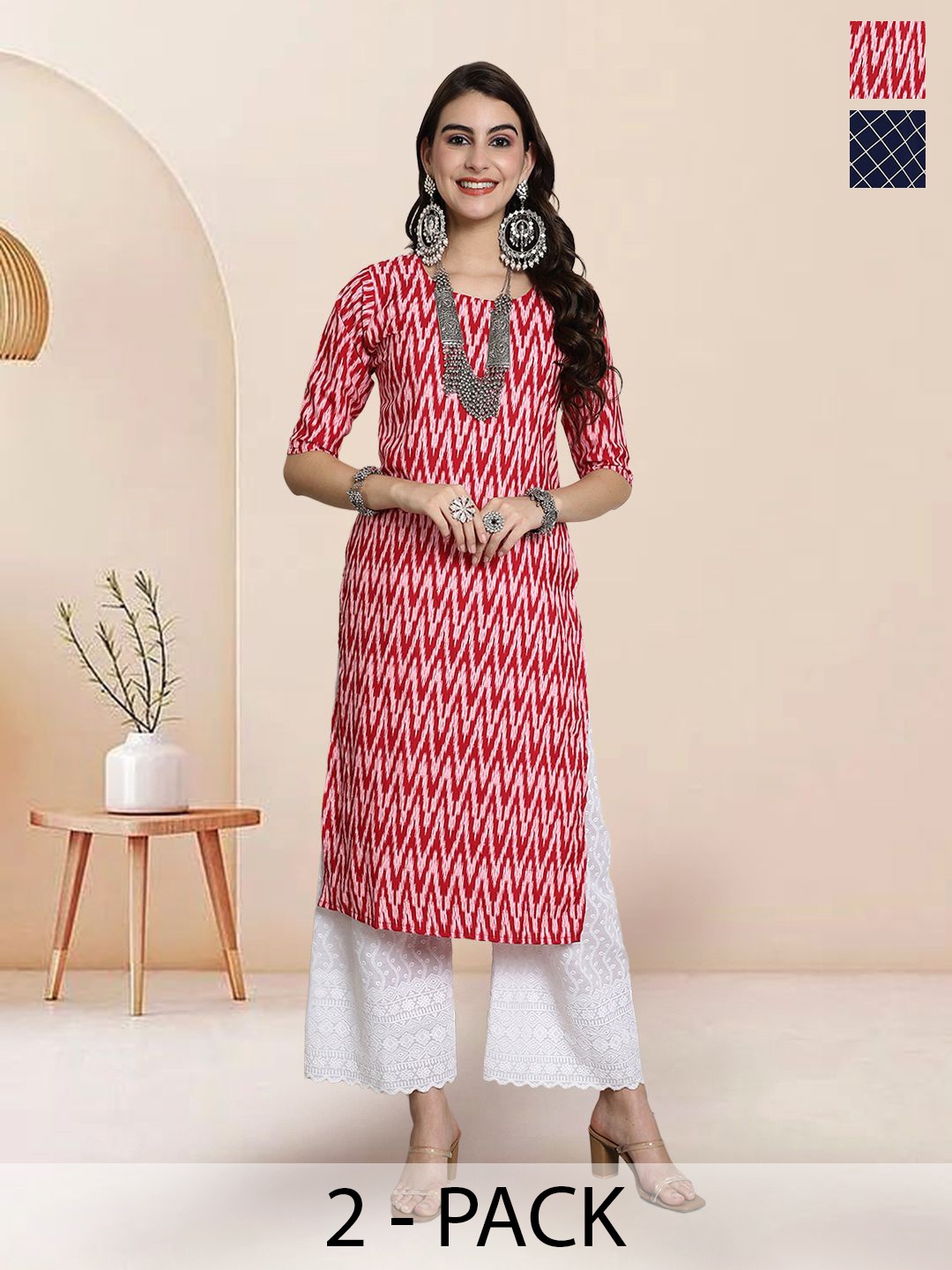 

7Threads Women Ethnic Motifs Printed Floral Crepe Kurta, Multi