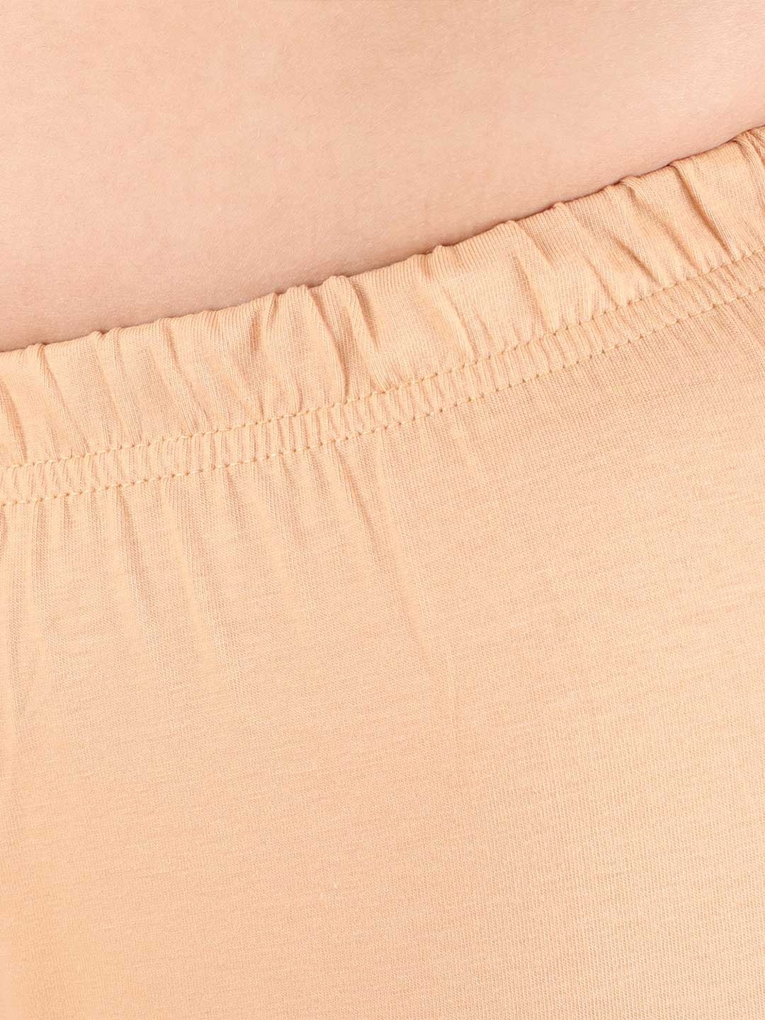 

FFU Ankle Length Solid Cotton Leggings, Beige