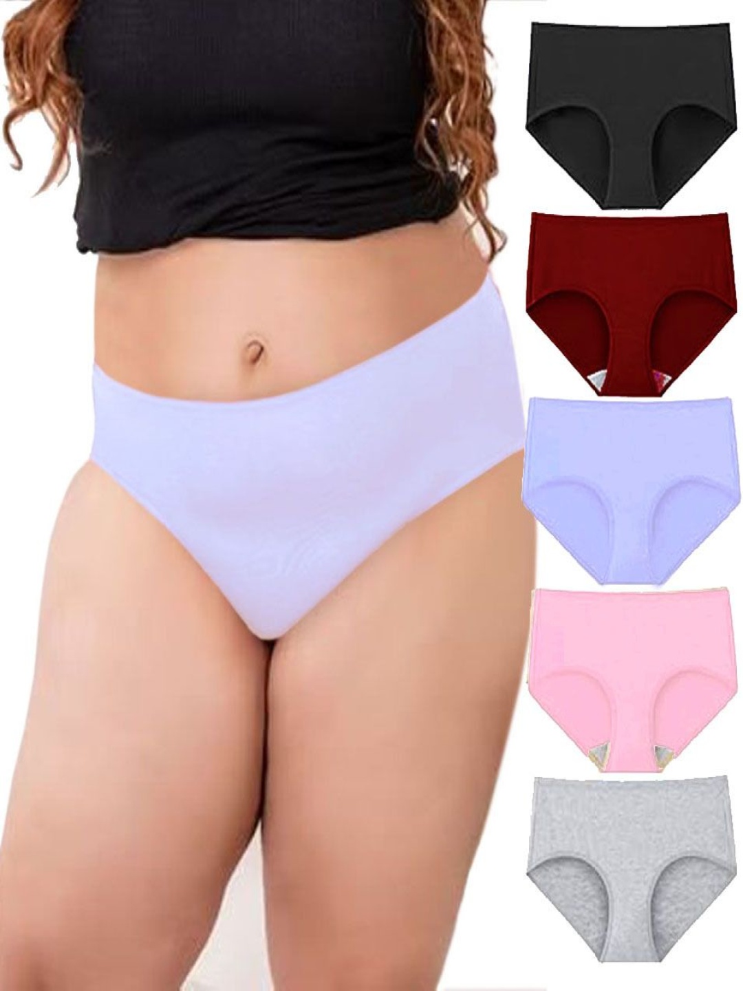 

Diving Deep Pack Of 5 Hipster Briefs DD304 B, M, 47, BP, G New Pant_ies_5 PC_XS, Purple