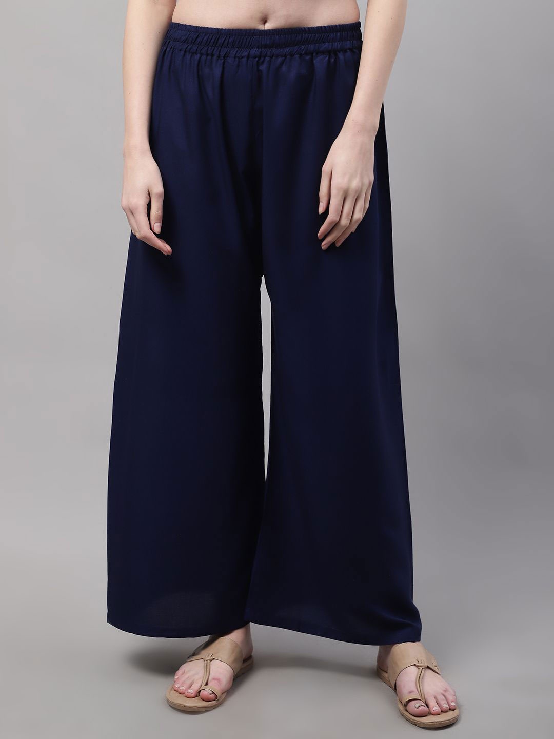 

Valles365 by S.C. Women Flared Palazzos, Navy blue