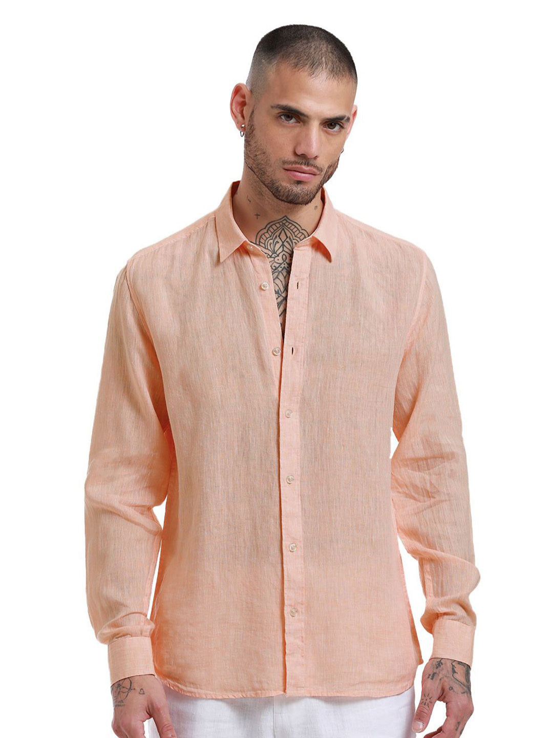 

Banana Club Men Relaxed Slim Fit Opaque Semiformal Shirt, Orange