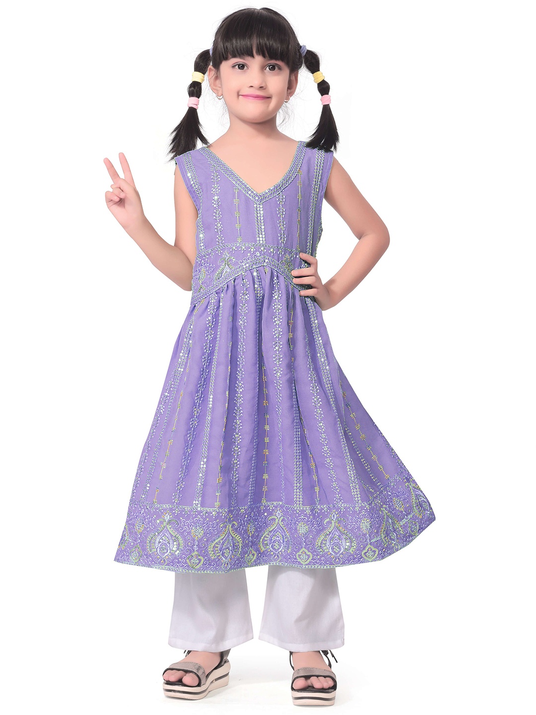 

BAESD Embroidered Fit & Flare Dress, Lavender