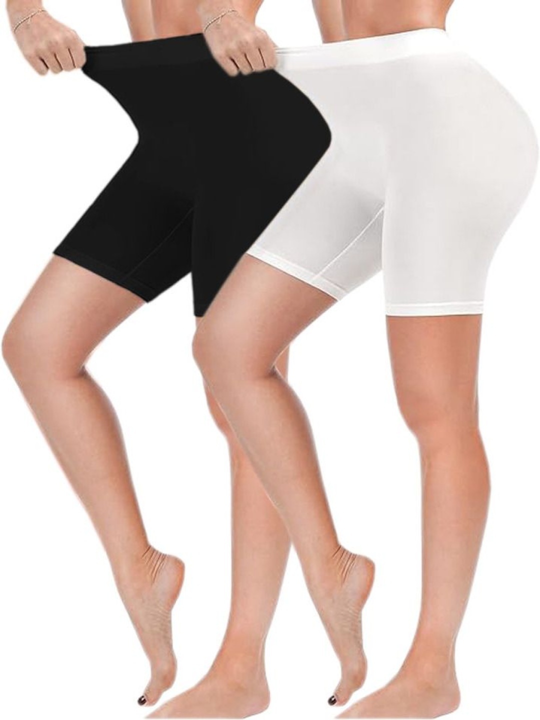 

Diving Deep Pack Of 2 Cotton Mid-Rise Above-Knee Length Tights, White