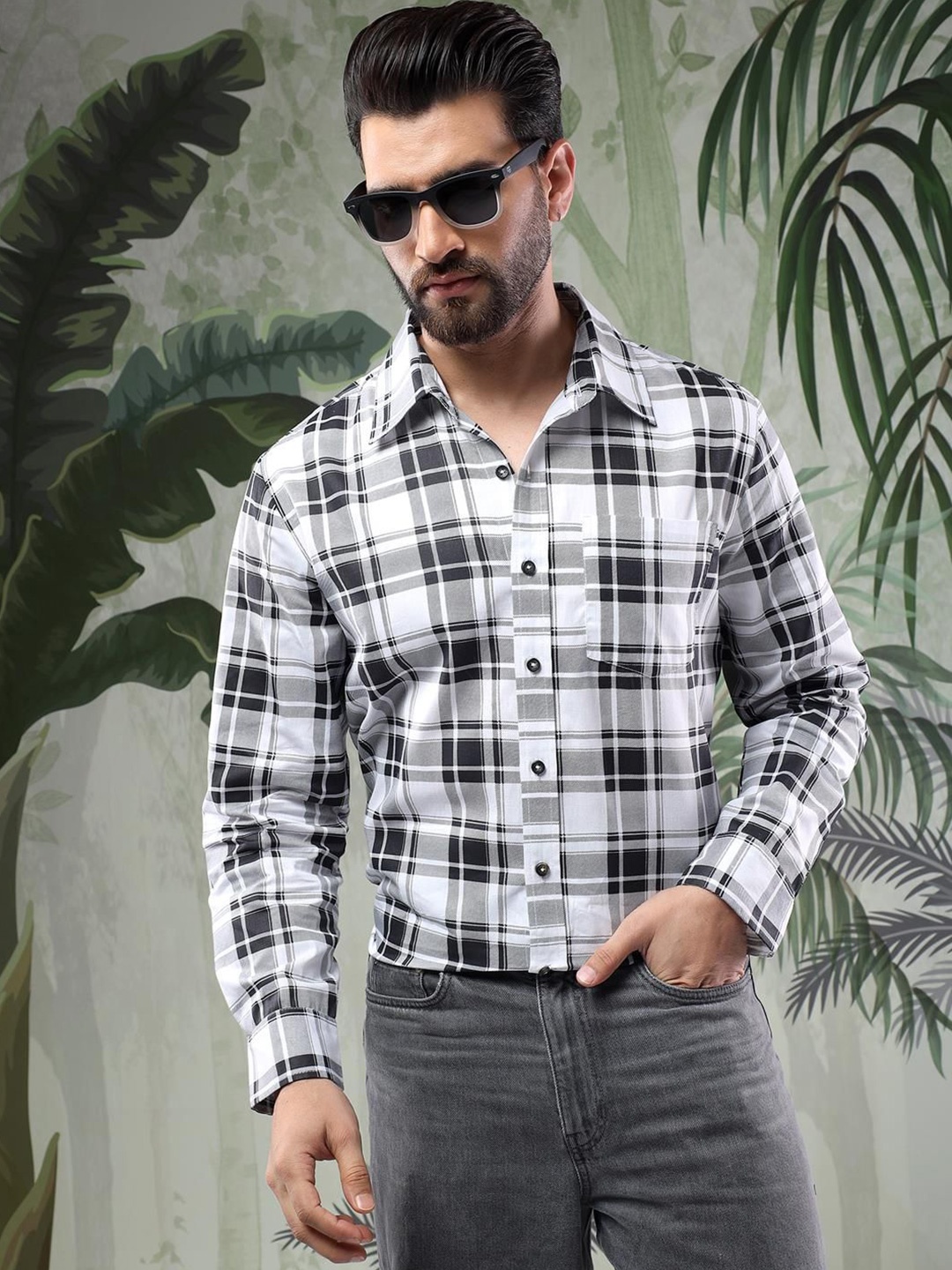 

Kotty Men Tartan Checks Opaque Checked Casual Shirt, Multi