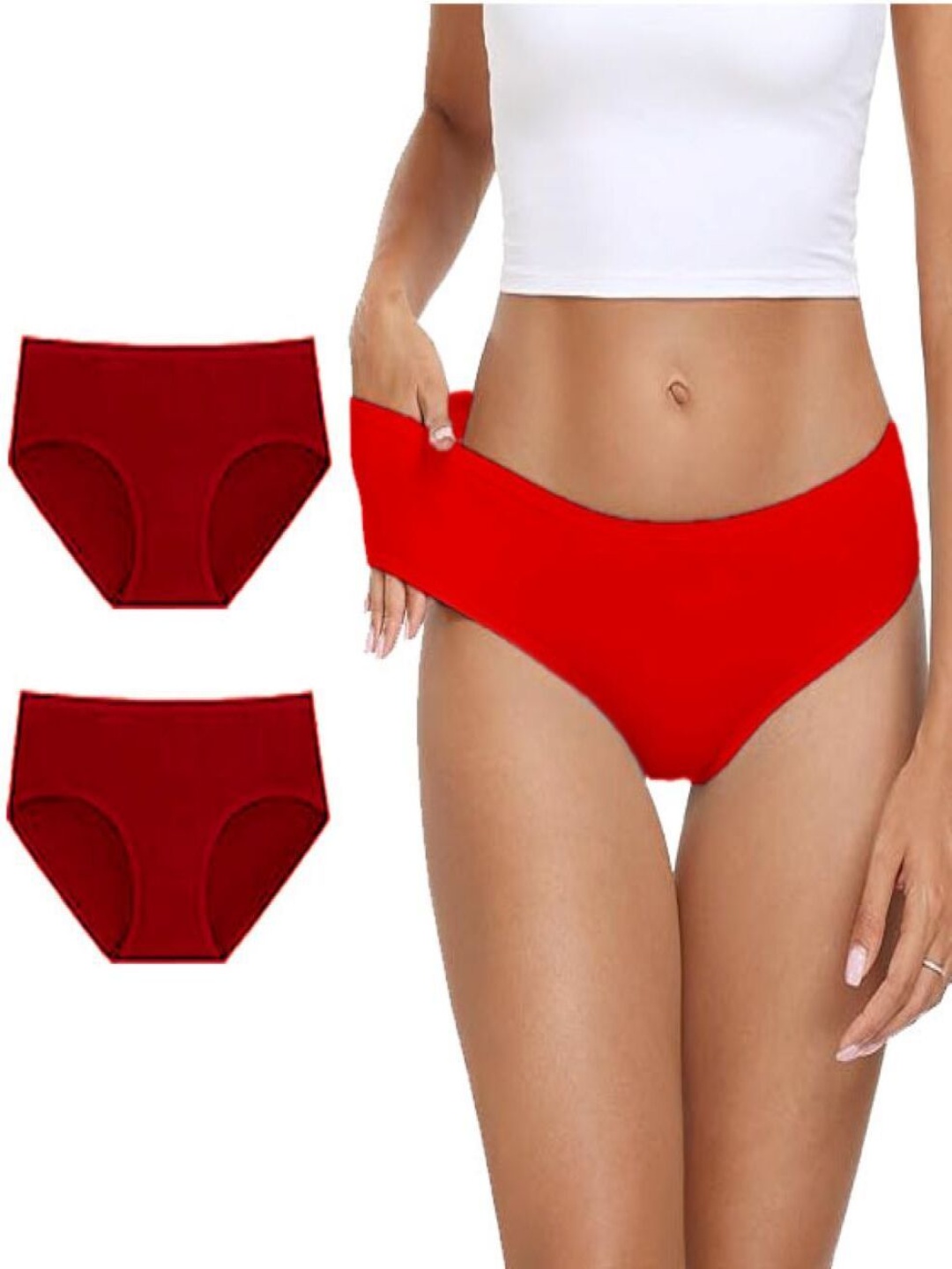 

Diving Deep Pack Of 3 Mid-Rise Hipster Briefs DD99 M2, R New Pant_ies_3 PC_XXL, Red