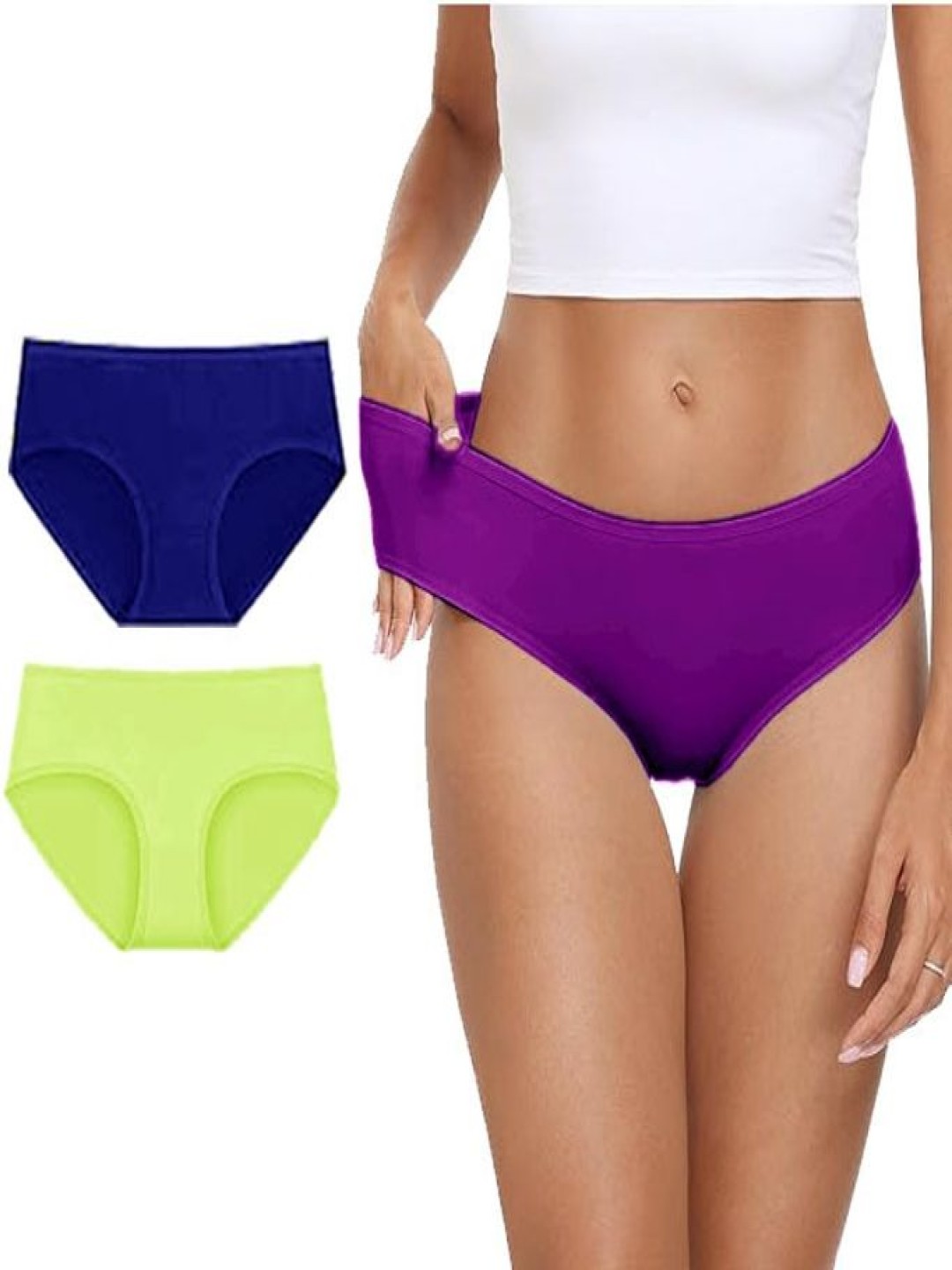 

Diving Deep Pack Of 3 Cotton Hipster Briefs DD218 Blue, P, Purple New Pant_ies_3 PC_3XL