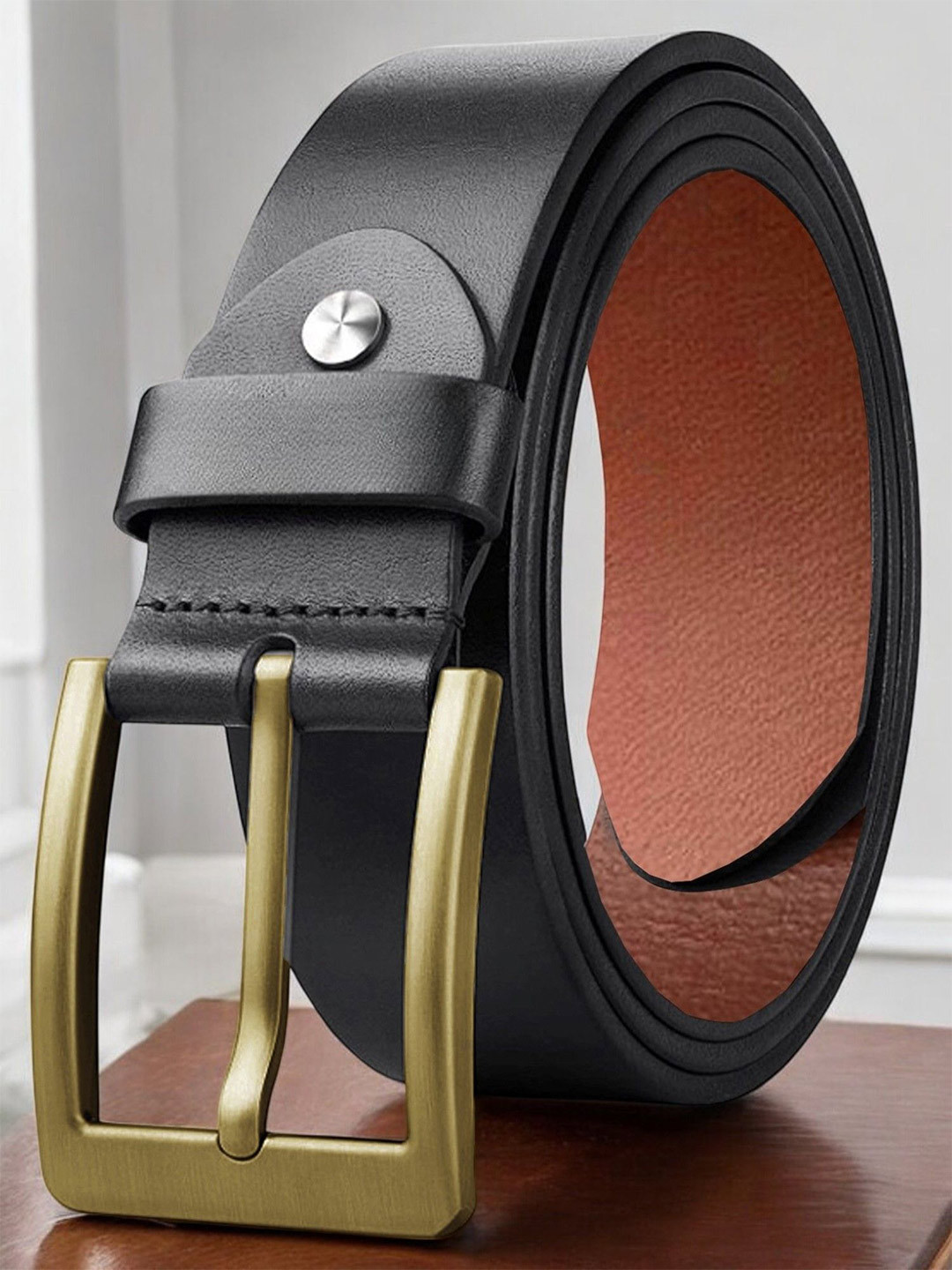 

Provogue Men Leather Formal Belt, Black