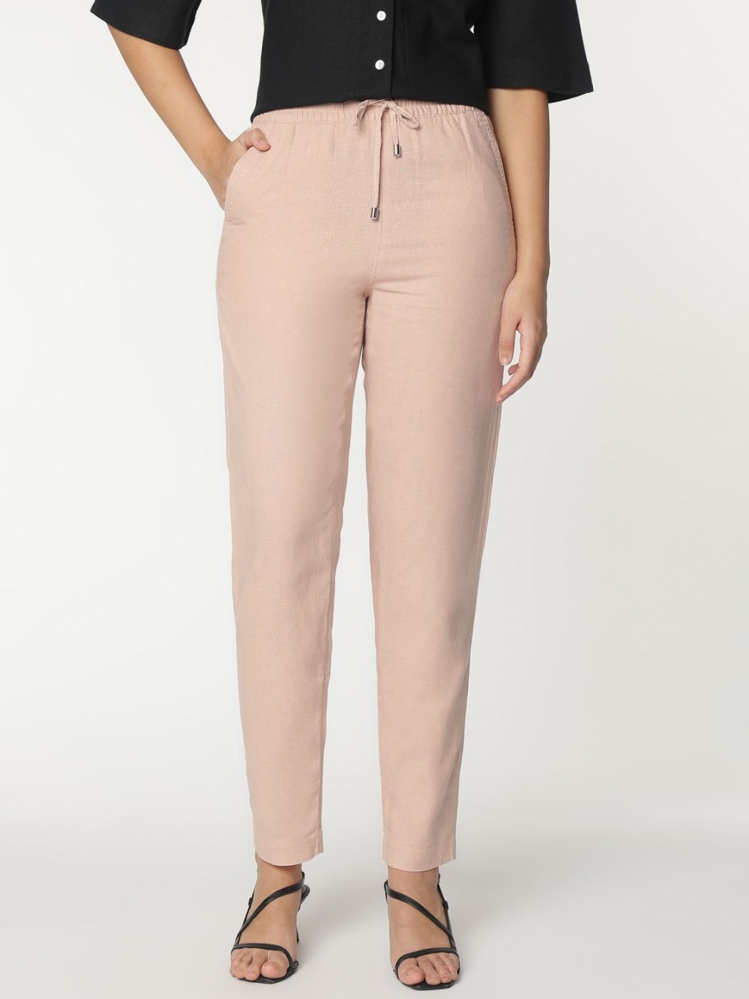 

Marks & Spencer Women High-Rise Trousers, Pink