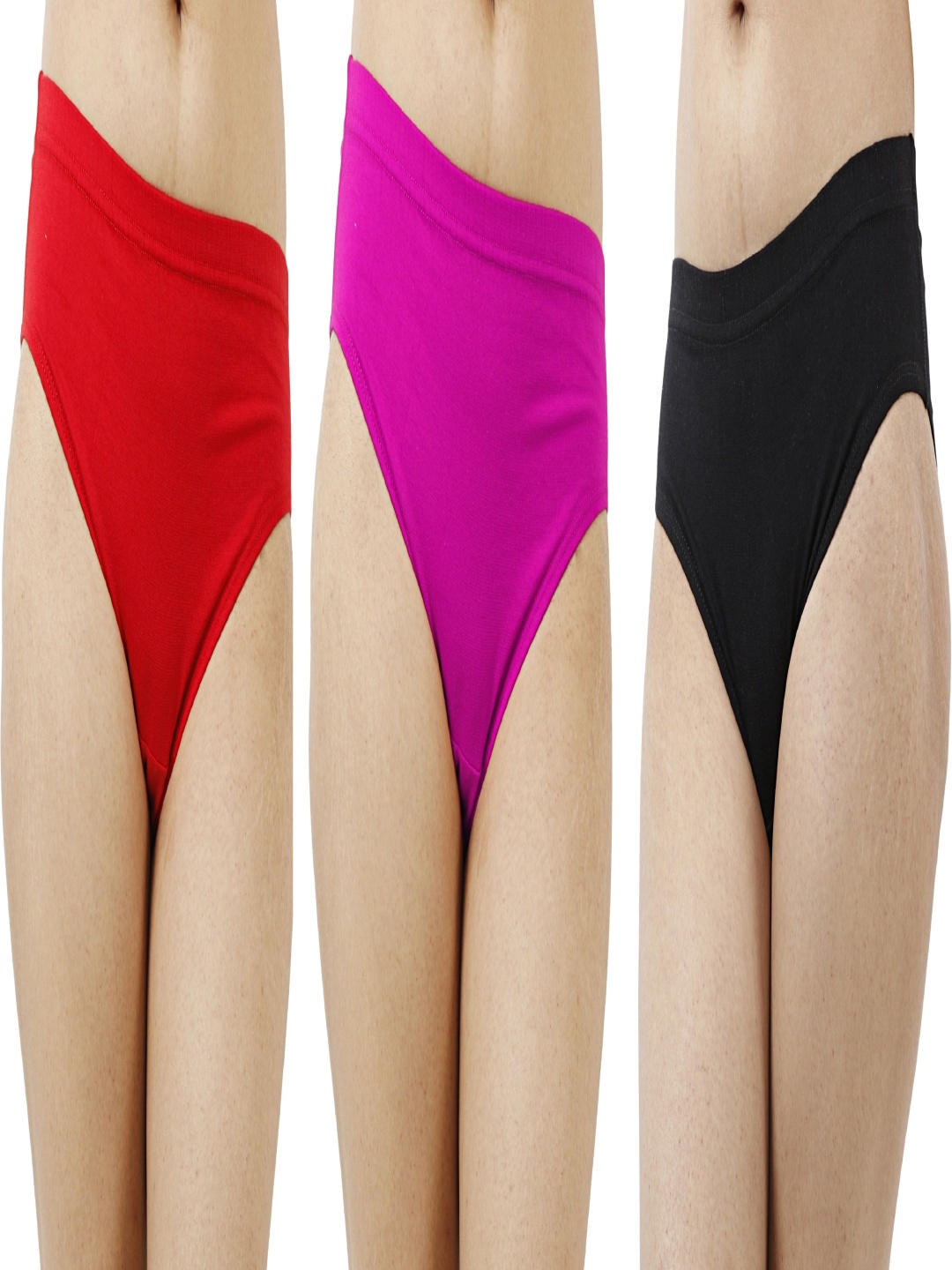 

Diving deep Pack Of 3 Cotton Mid-Rise Hipster Briefs 3_8Pck of 3_XS, Red