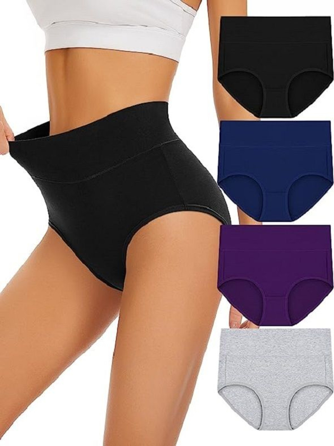 

Diving Deep Pack Of 4 Cotton High-Rise Hipster Briefs R_1_S, Black