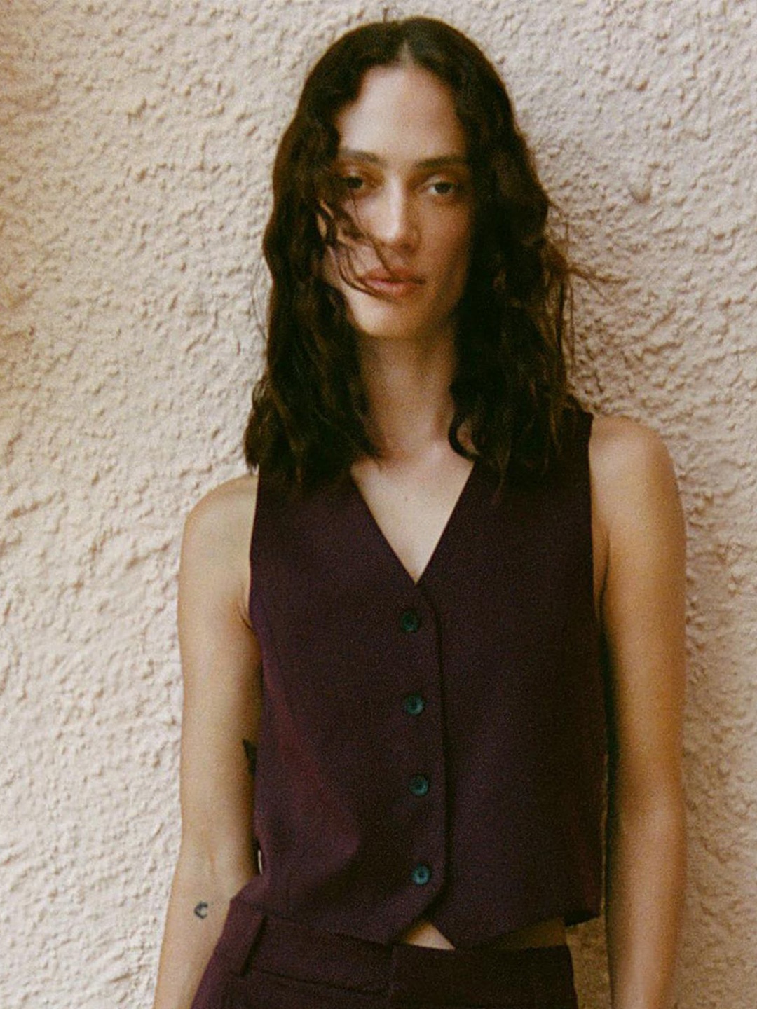 

LULU & SKY Shirt Style Top, Burgundy