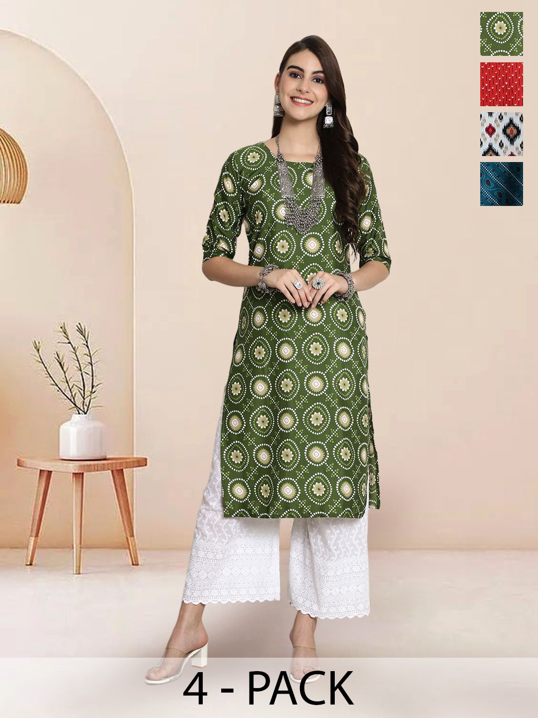 

7Threads Women Ethnic Motifs Printed Floral Crepe Kurta, Multi
