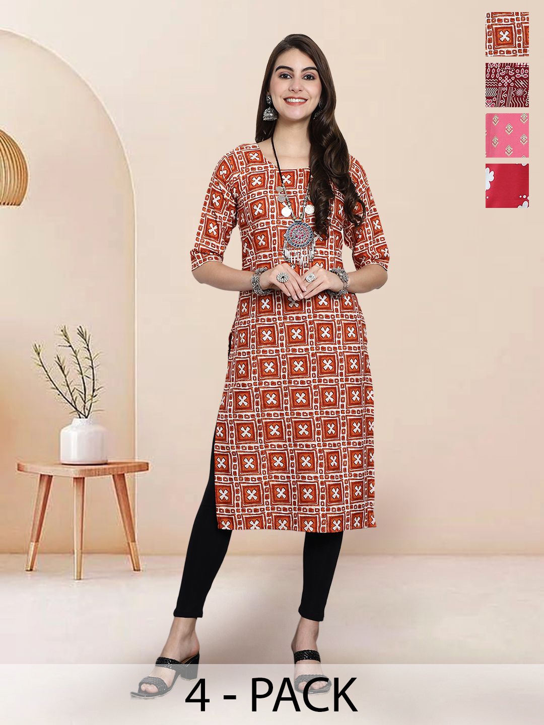 

7Threads Women Ethnic Motifs Printed Floral Crepe Kurta, Multi