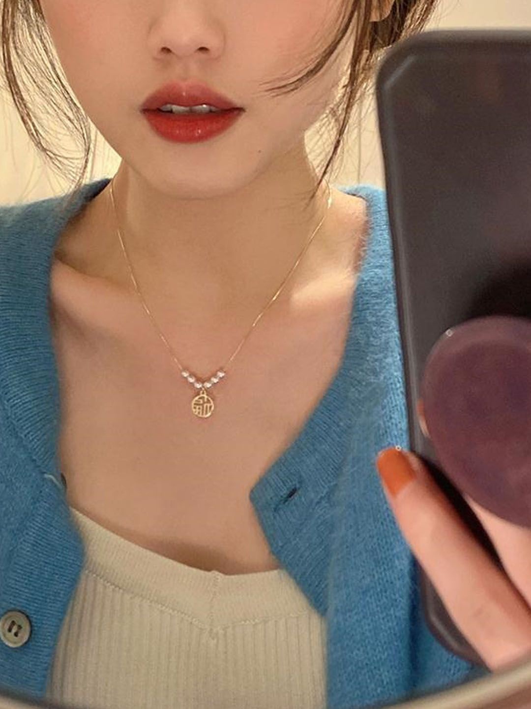 

StyleCast Gold-Toned Stone Studded Elegant Minimal Chain