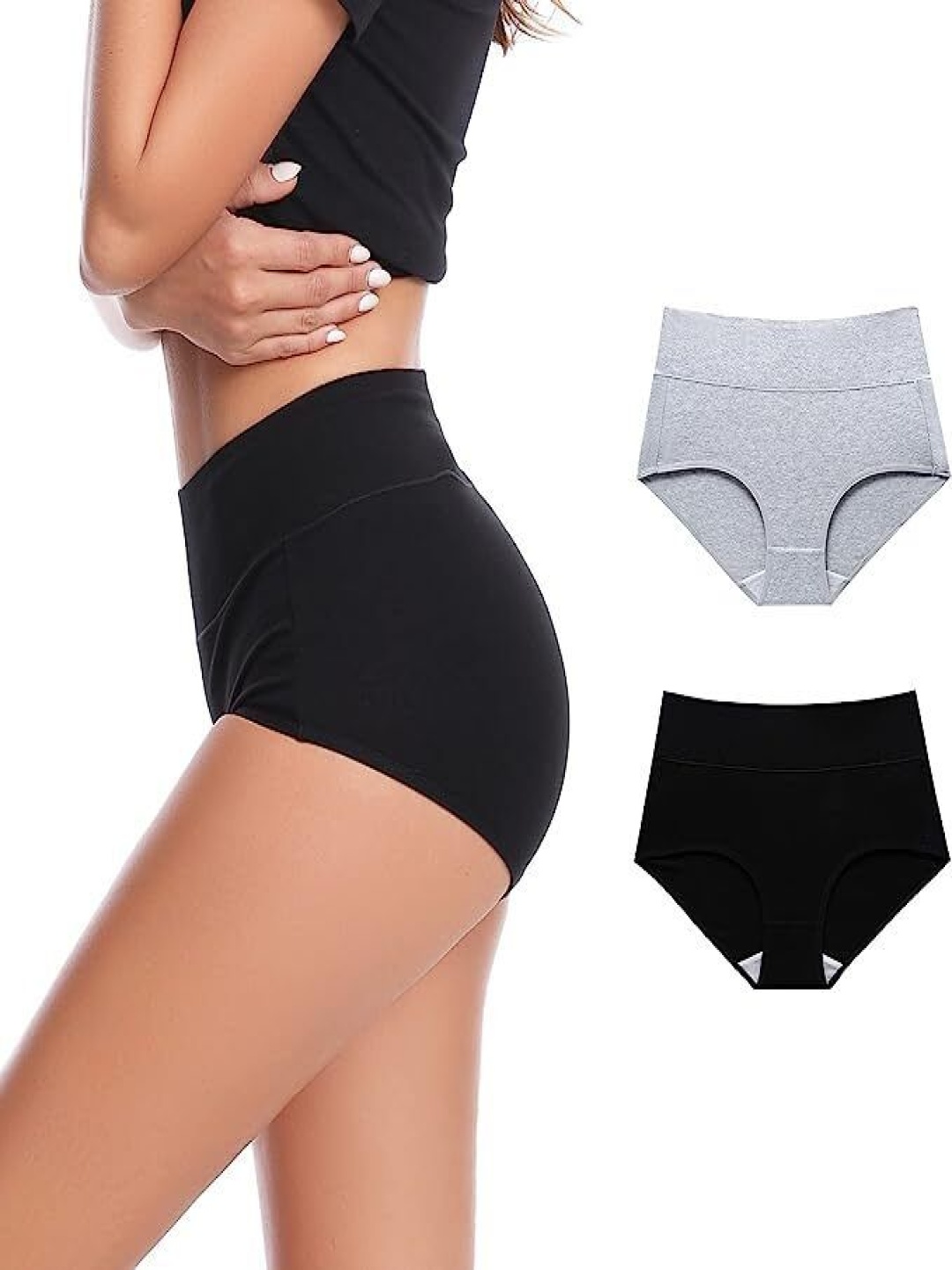

Diving Deep Pack Of 3 Cotton High-Rise Hipster Briefs M_6_Pack of 3_S, Grey