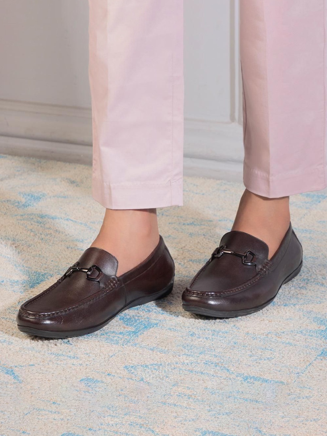 

Tresmode The Rhodes Brown Men's Leather Driving Loafers