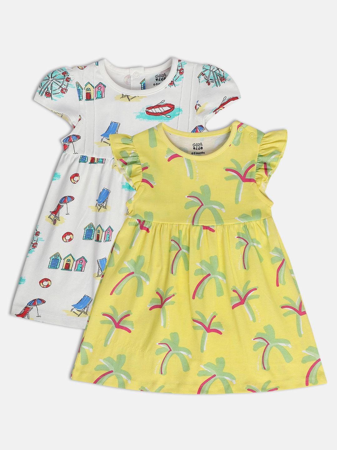 

MINI KLUB Print Fit & Flare Dress, Yellow