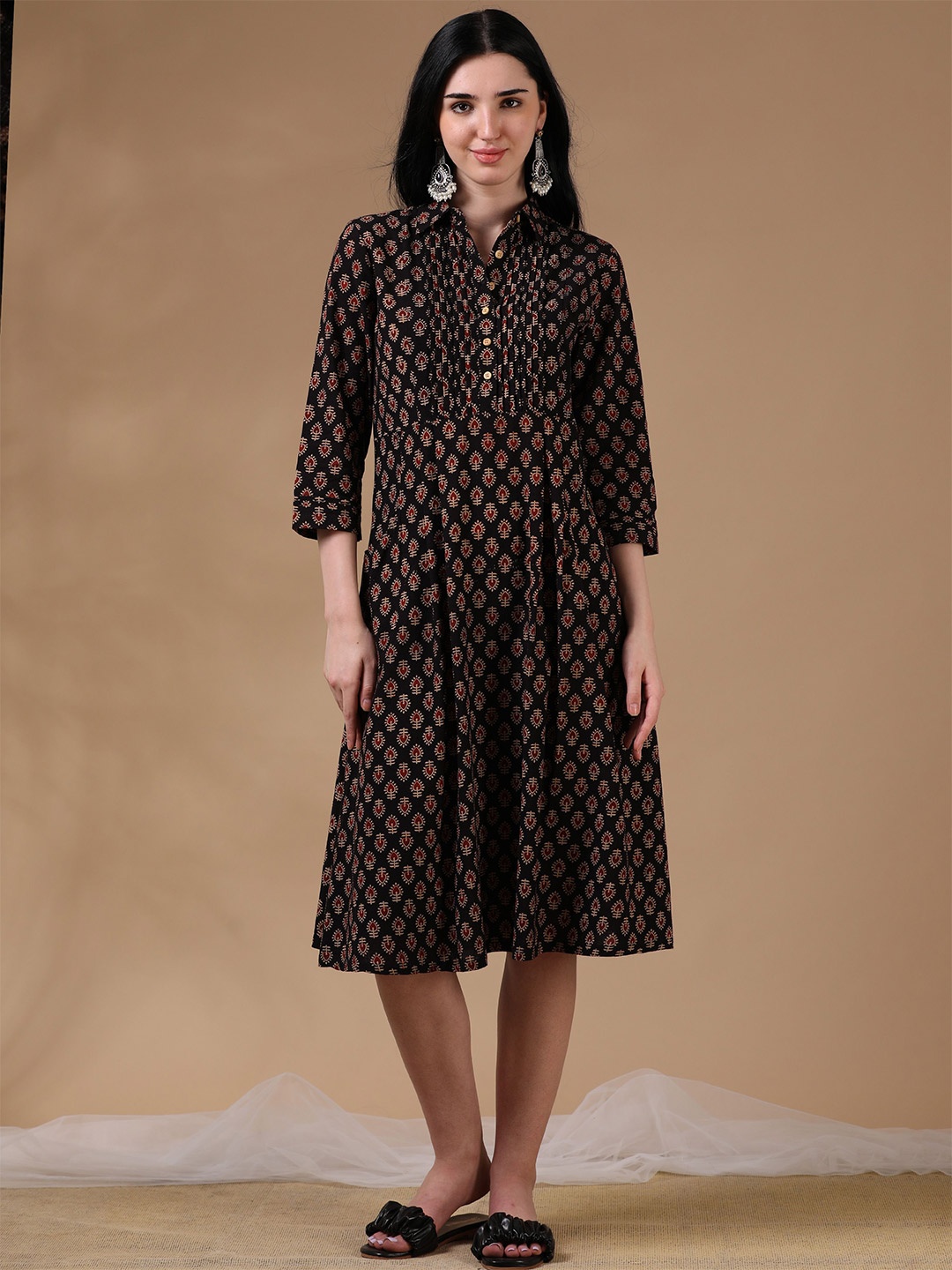 

Hassu's Print A-Line Midi Dress, Multi