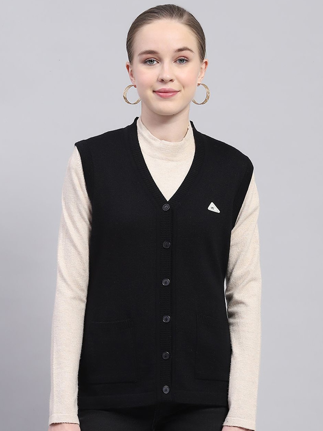 

Monte Carlo Women Woollen Sweater Vest, Black
