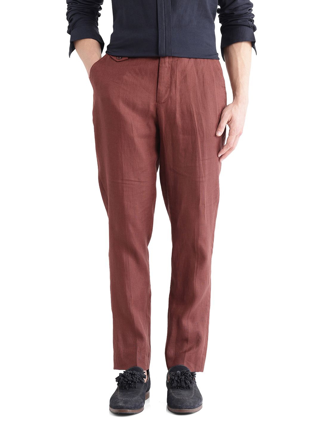 

RARE RABBIT Men Tailored Trousers, Rust