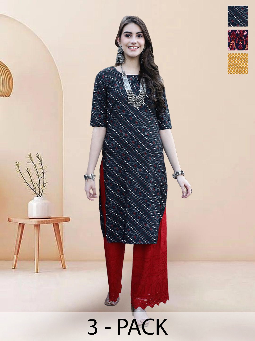 

7Threads Women Ethnic Motifs Printed Floral Crepe Kurta, Multi