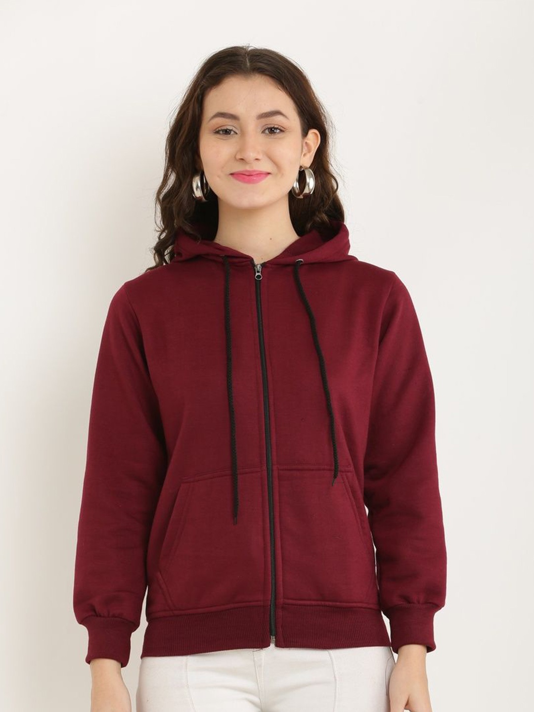 

SHAHVEER CREATION Women Hooded Sweatshirt, Maroon