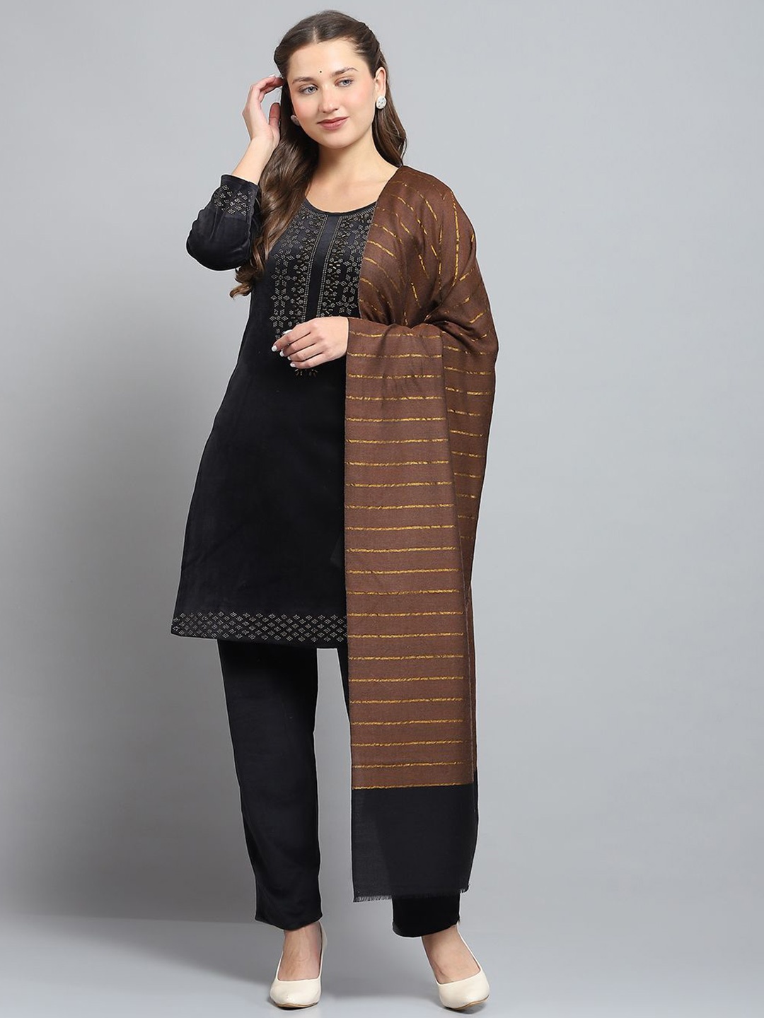 

Monte Carlo Women Striped Stole, Brown
