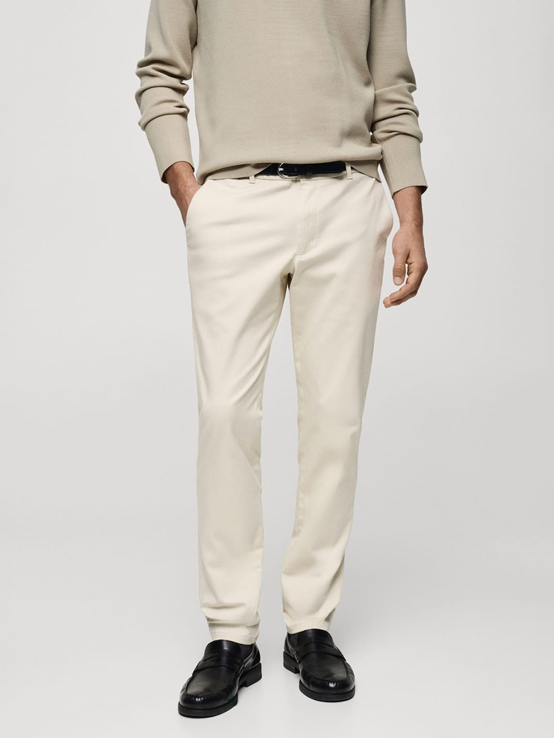 

MANGO MAN Slim Fit Chinos, Cream