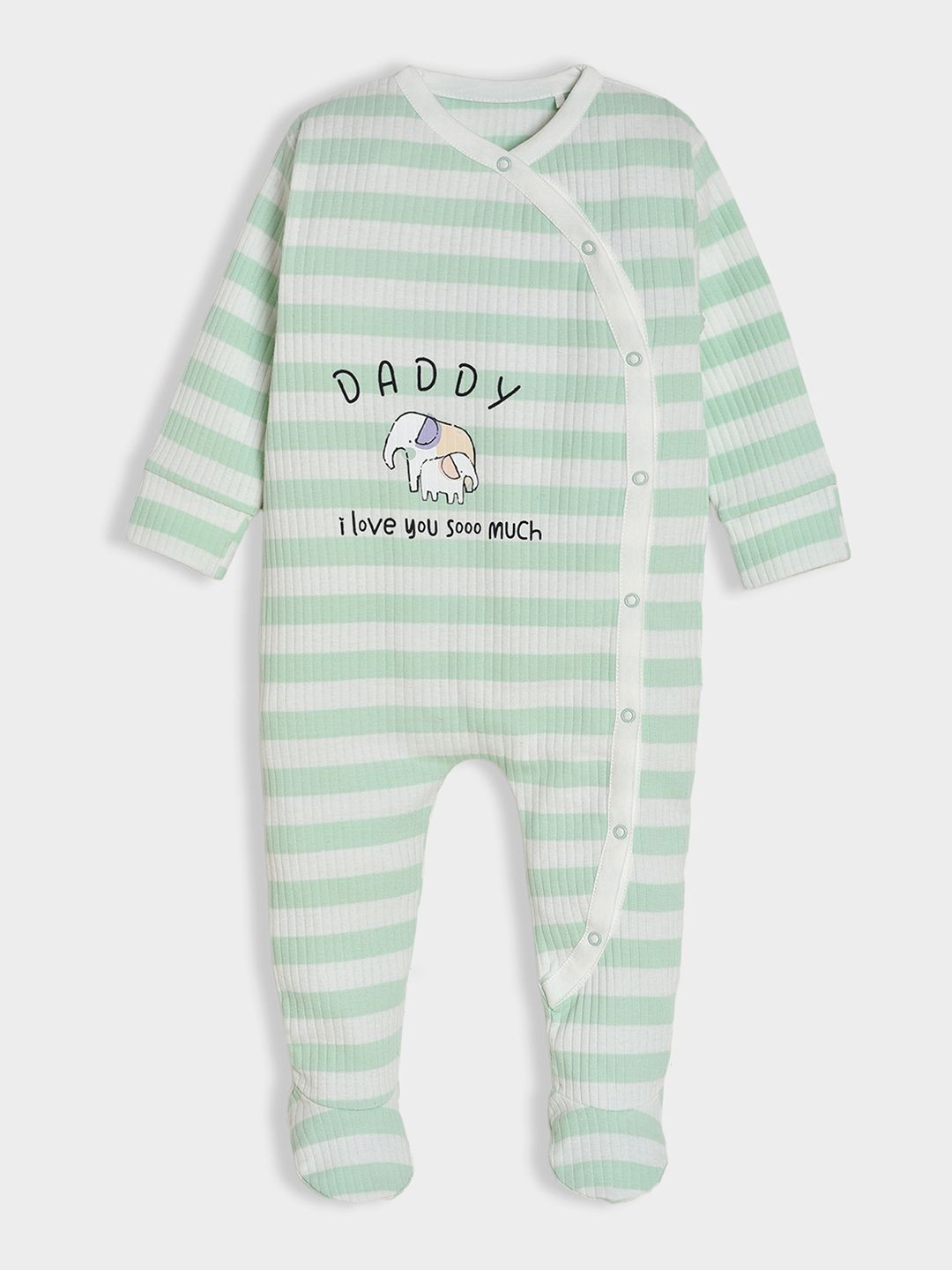 

MiArcus Unisex Kids Striped Sleepsuit, Green