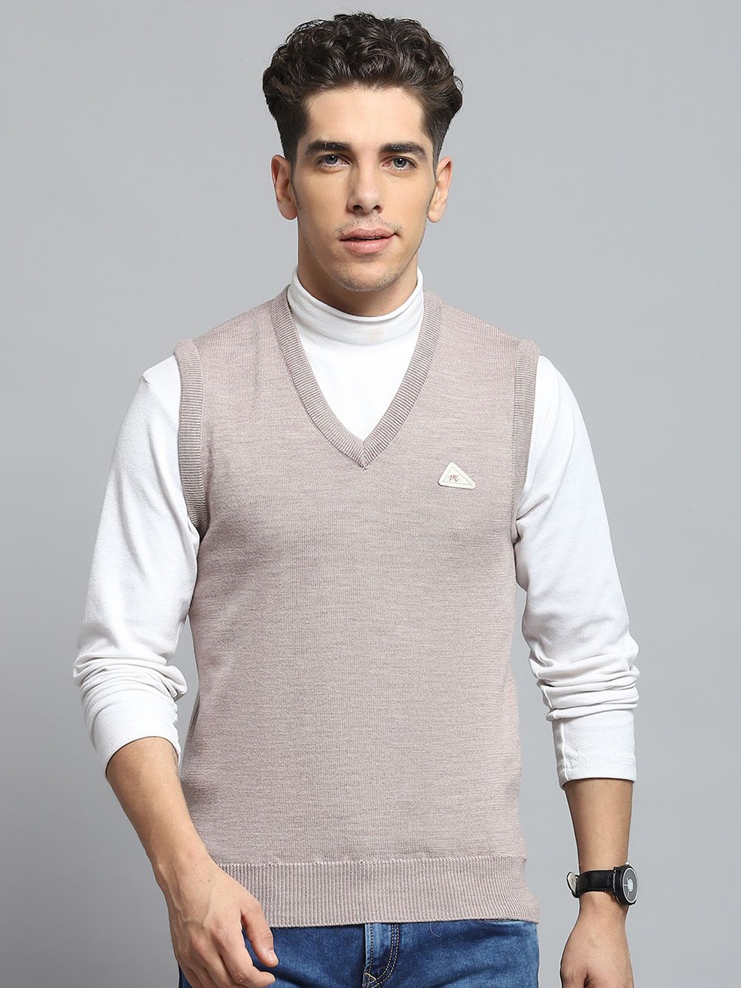 

Monte Carlo Men Woollen Pullover, Beige