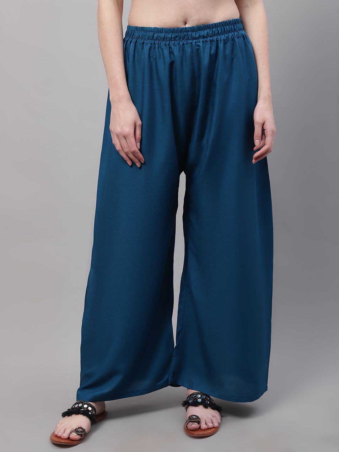 

Valles365 by S.C. Women Flared Palazzos, Blue