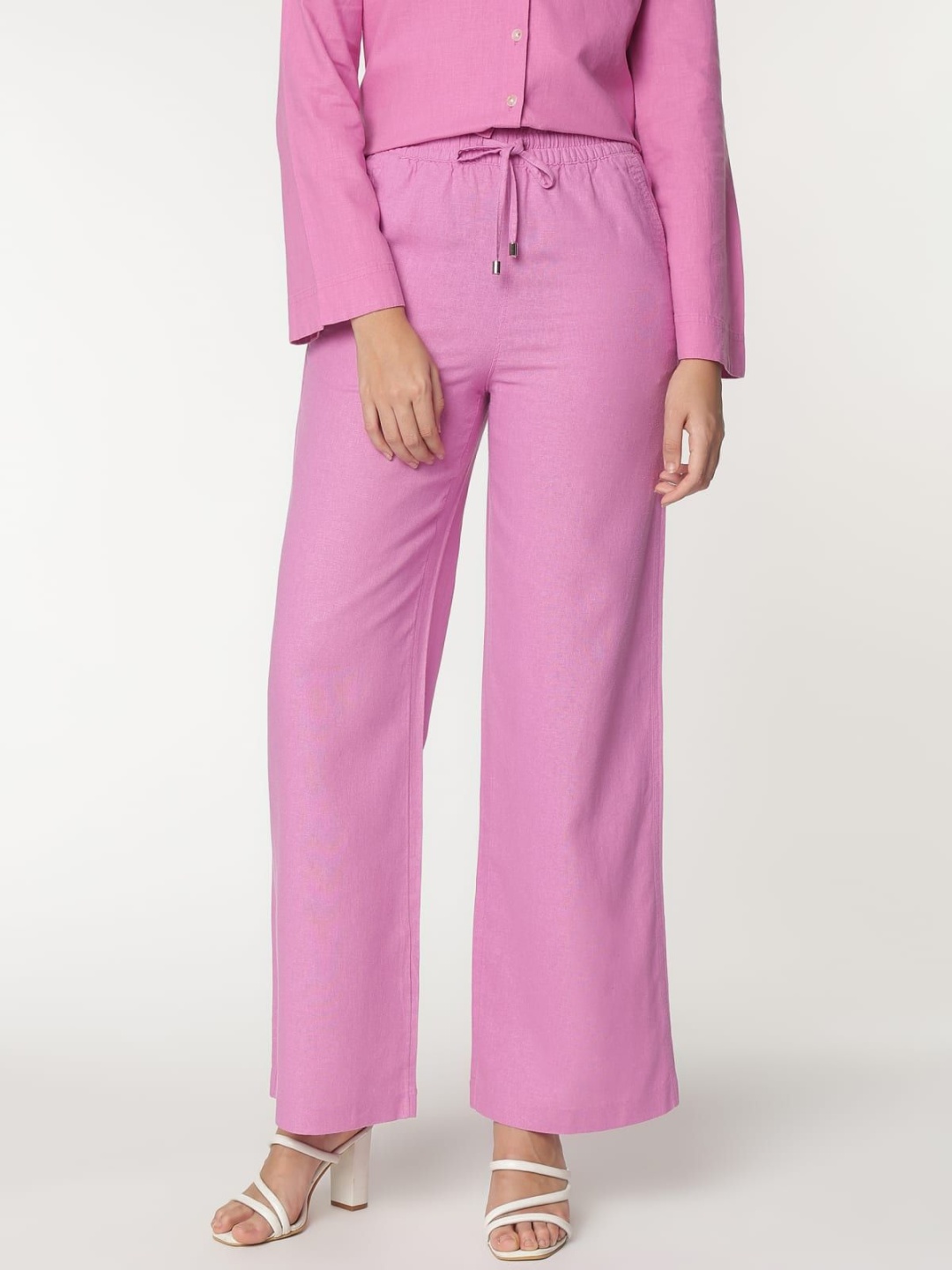 

Marks & Spencer Women High-Rise Trousers, Pink
