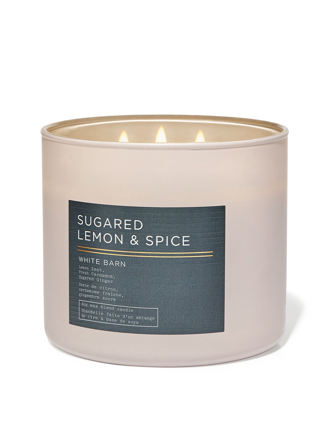 

Bath & Body Works White Barn Sugared Lemon & Spice 3-Wick Candle - 411 g, Beige