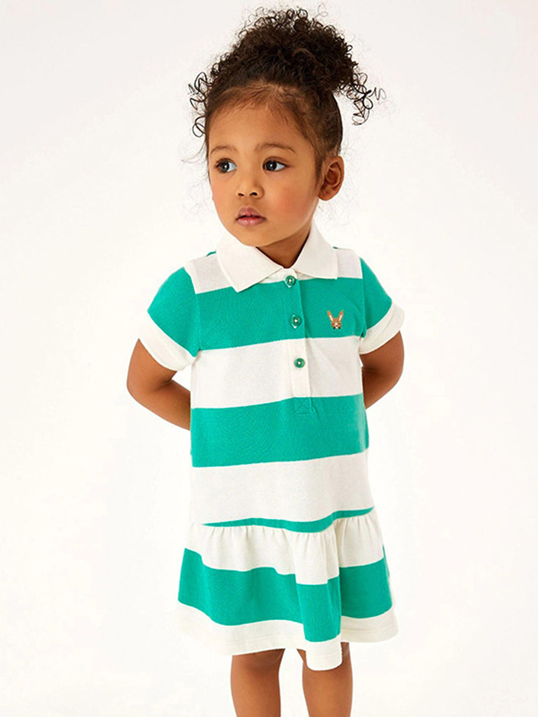 

LULU & SKY Striped Organic Cotton A-Line Dress, Multi