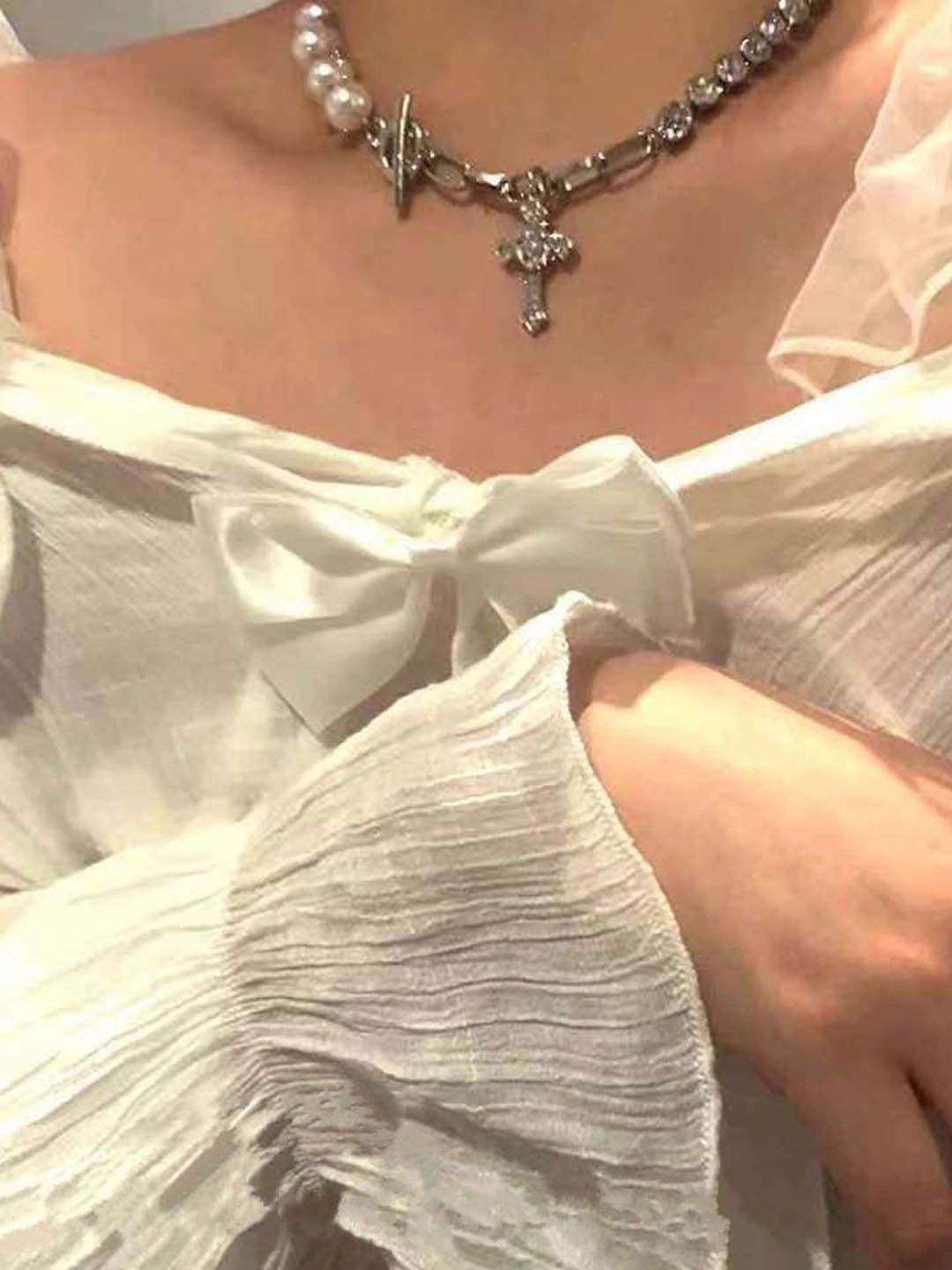 

StyleCast Stone Studded Necklace, Silver