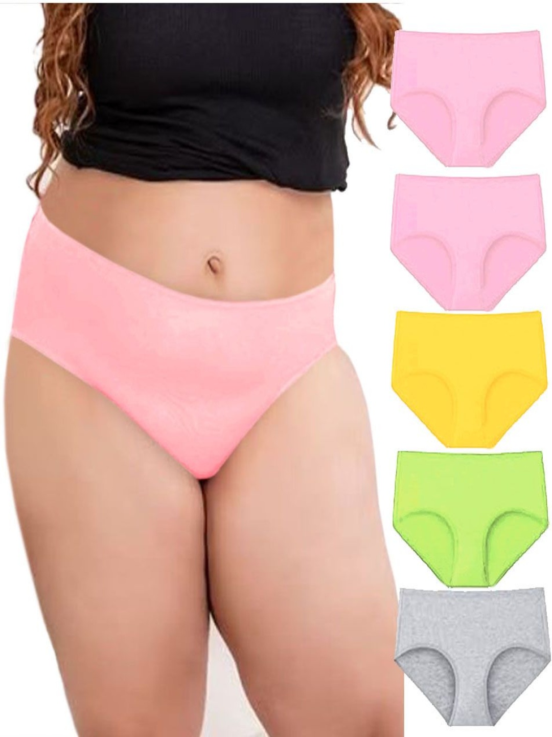

Diving Deep Pack Of 5 Hipster Briefs DD281 BP2, P, Y, G New Pant_ies_5 PC_XXL, Pink