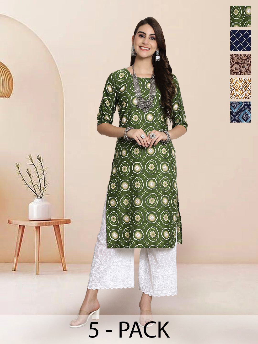 

7Threads Women Ethnic Motifs Printed Floral Crepe Kurta, Multi