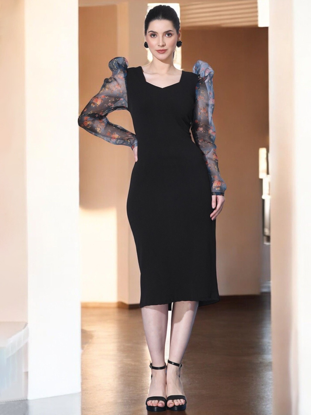 

BAESD Bodycon Midi Dress, Black