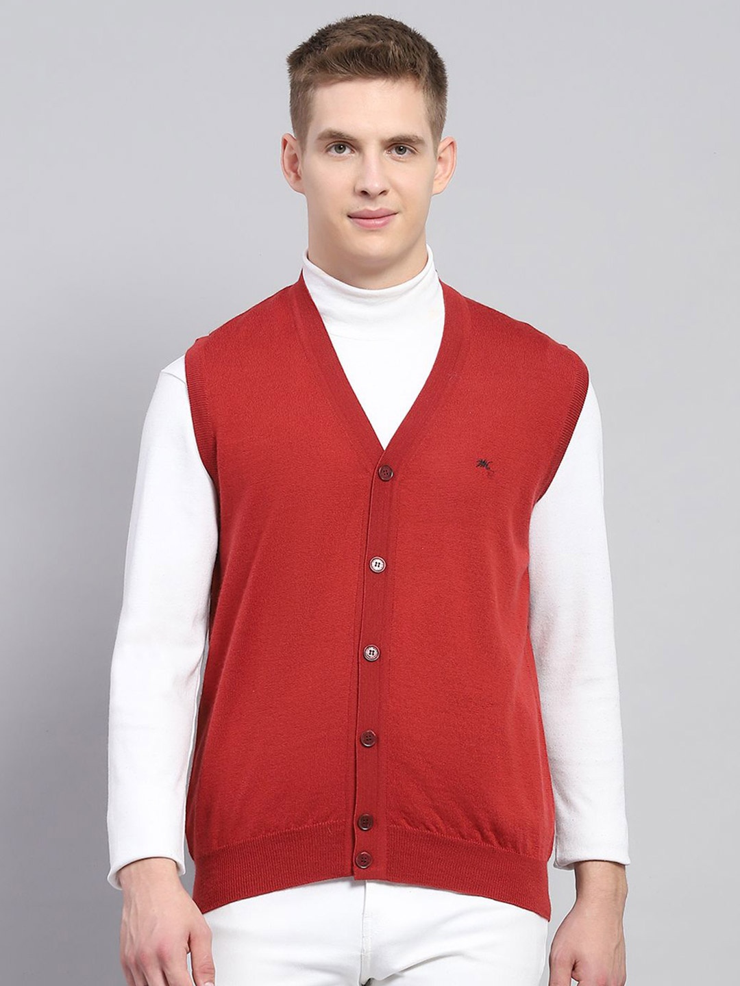 

Monte Carlo Men Woollen Cardigan, Red