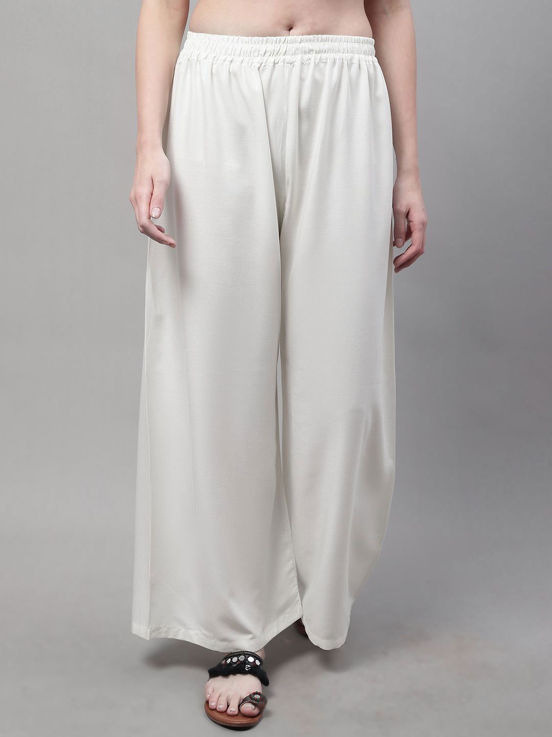 

Valles365 by S.C. Women Flared Palazzos, Off white