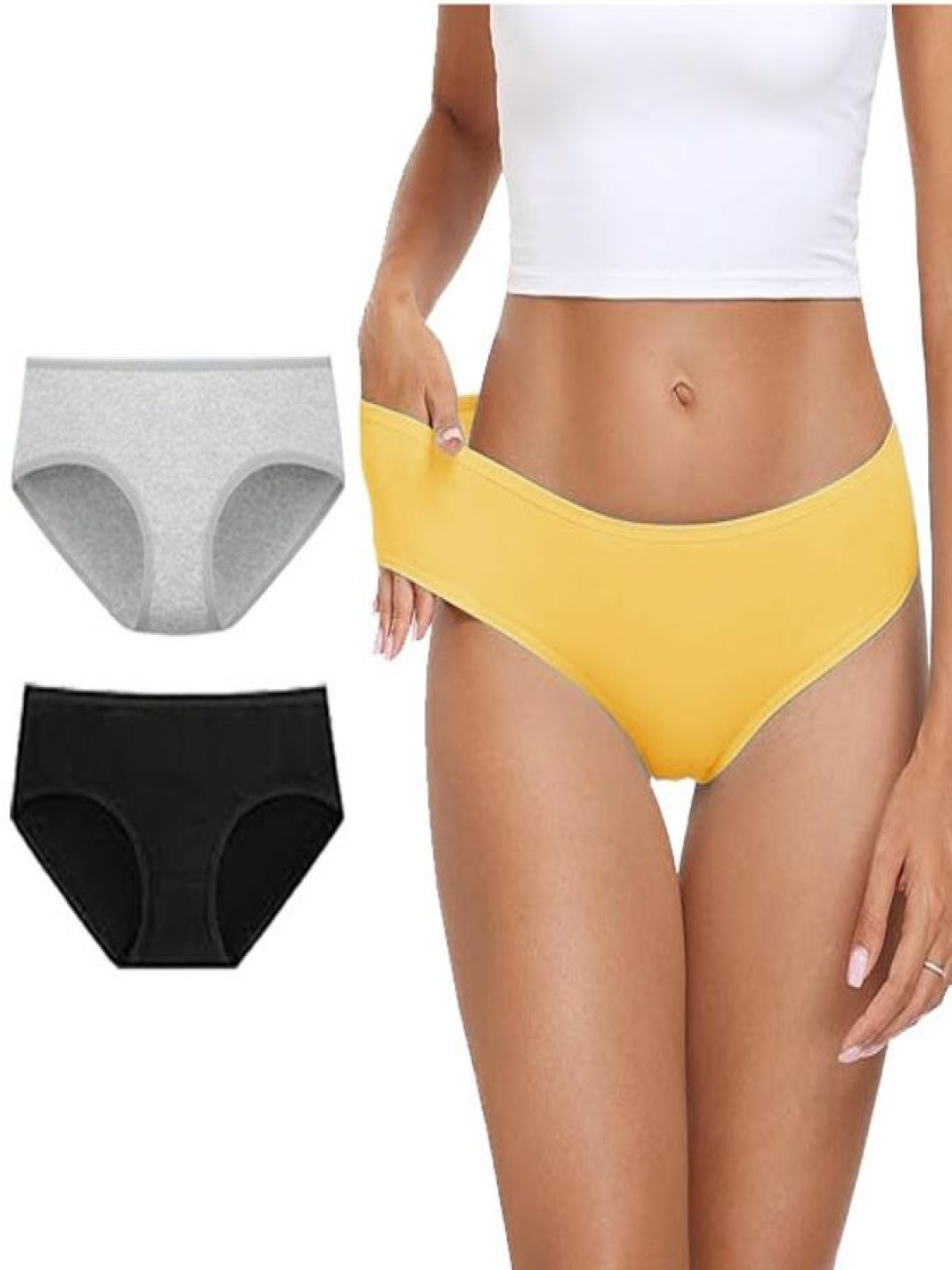 

Diving Deep Pack Of 3 Hipster Briefs DD219 G, B, Y New Pant_ies_3 PC_XXL, Yellow