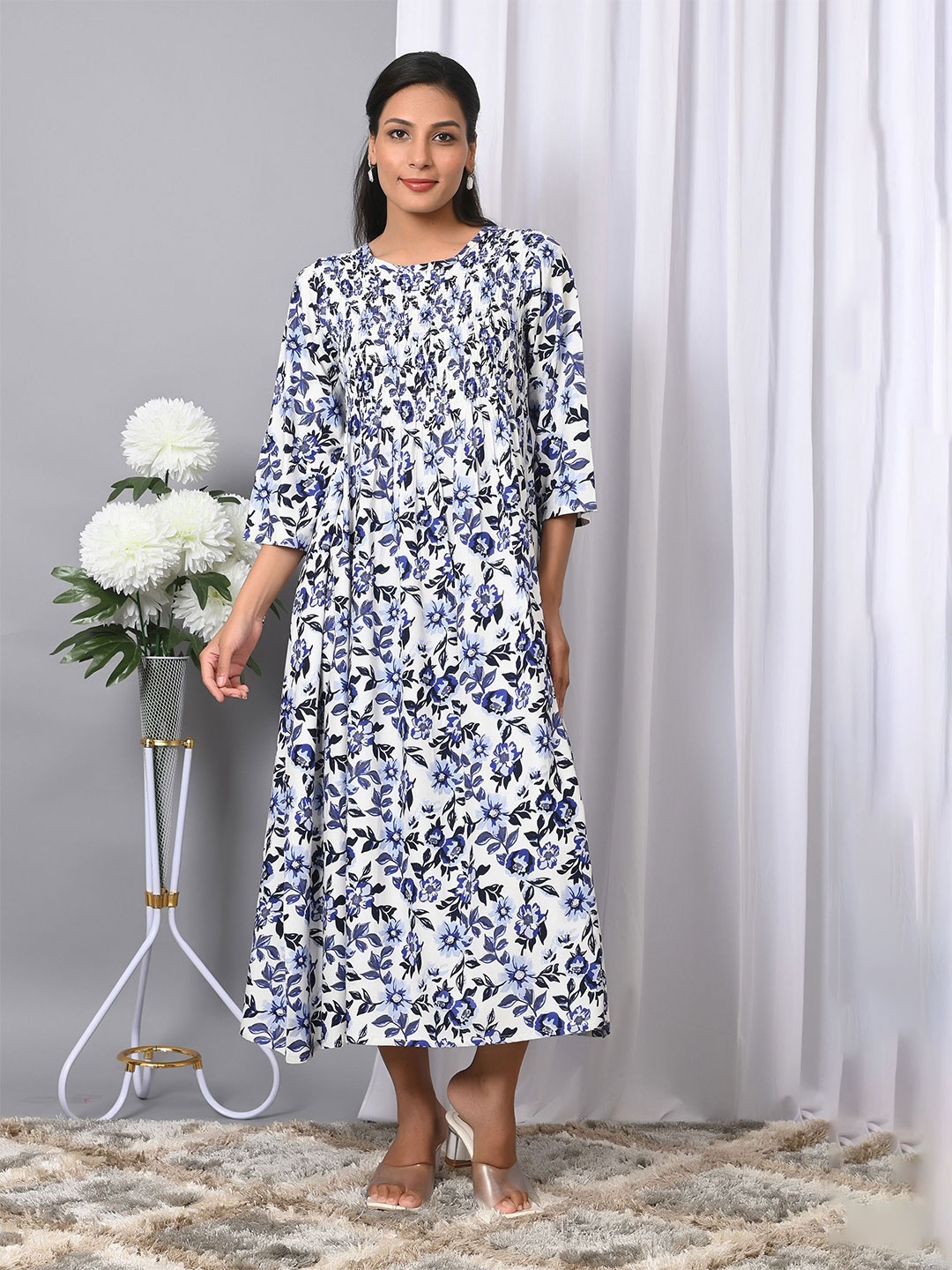 

VYMO Floral Print Fit & Flare Maxi Dress, Multi