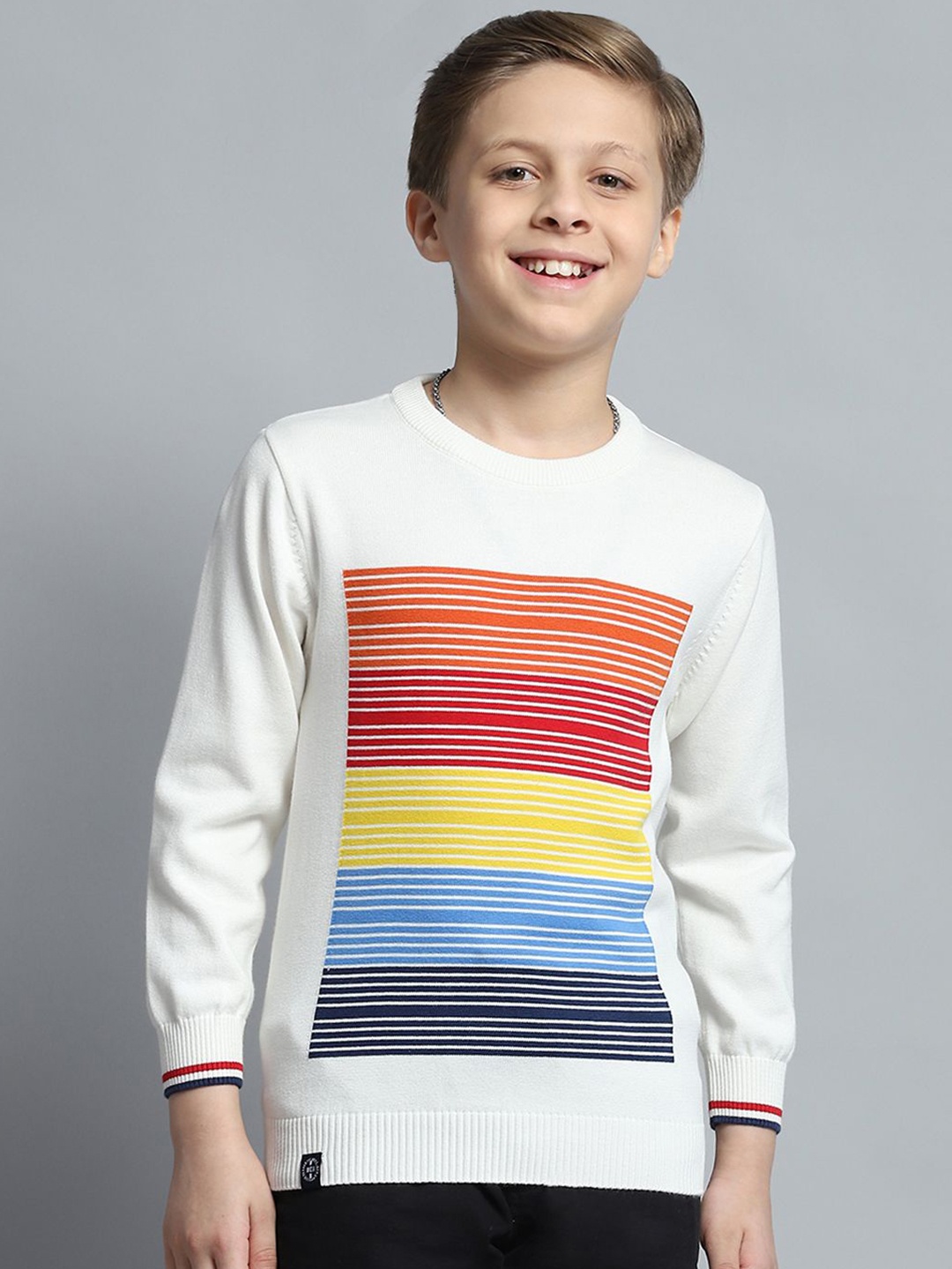 

Monte Carlo Boys Striped Pullover, Off white