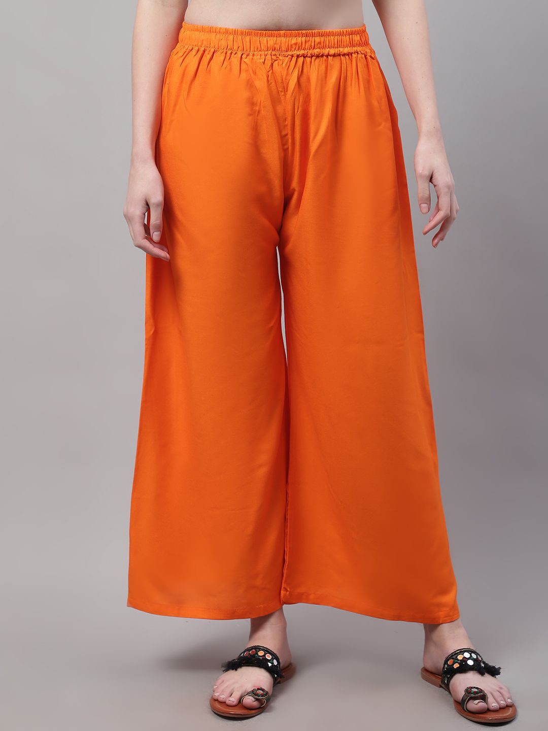 

Valles365 by S.C. Women Flared Palazzos, Orange