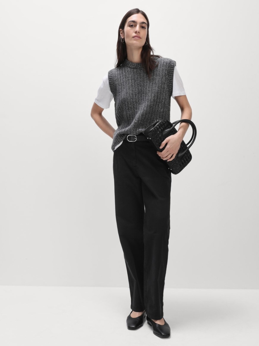 

Marks & Spencer Women Straight Fit High-Rise Trousers, Black