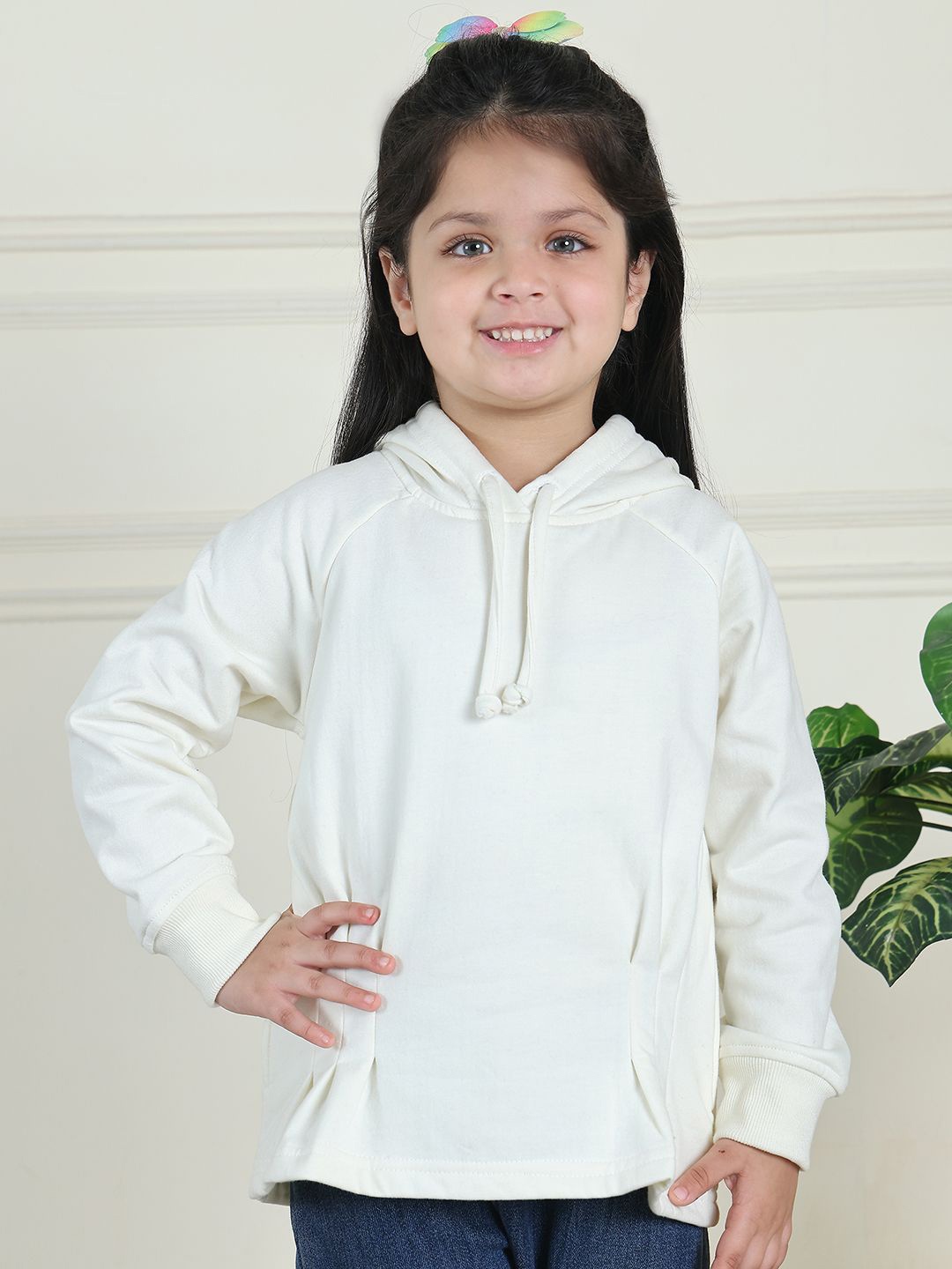 

MINI & MING Girls Hooded Sweatshirt, Cream